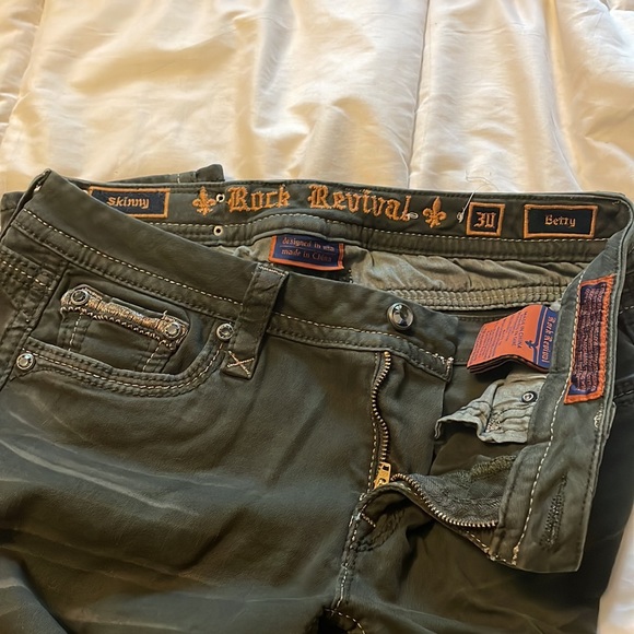 Rock Revival olive green Betty skinny Jeans size 30 - Picture 3 of 3